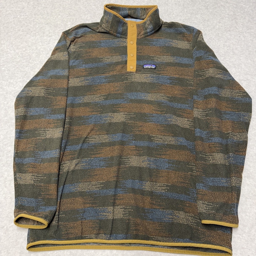 Patagonia Micro D Snap T Sweater Mens XL Multicolor Lightweight Hiking Geometric